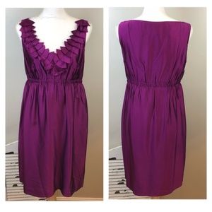 Loft Jewel Tone Purple Midi Dress Size 14